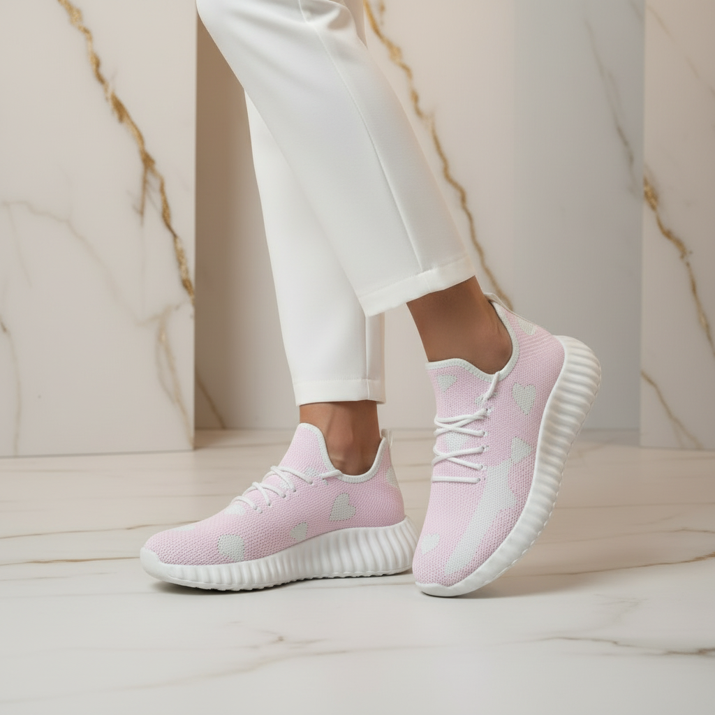 Pink Sneakers - Close Up Shoes