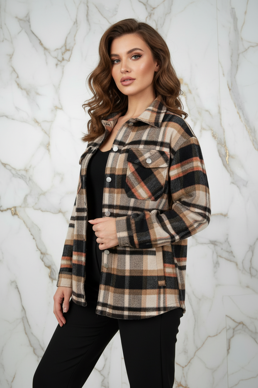 Plaid Shirt Jacket Angle Pose