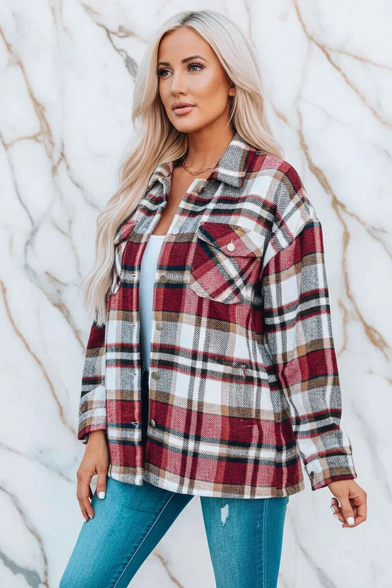 Plaid Shirt Jacket Angle Pose