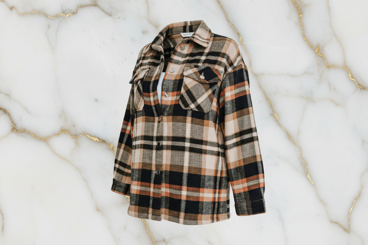 Plaid Shirt Jacket Angle View