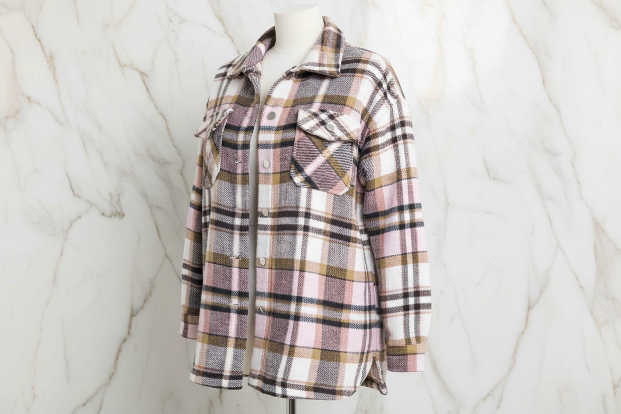 Plaid Shirt Jacket Angle View