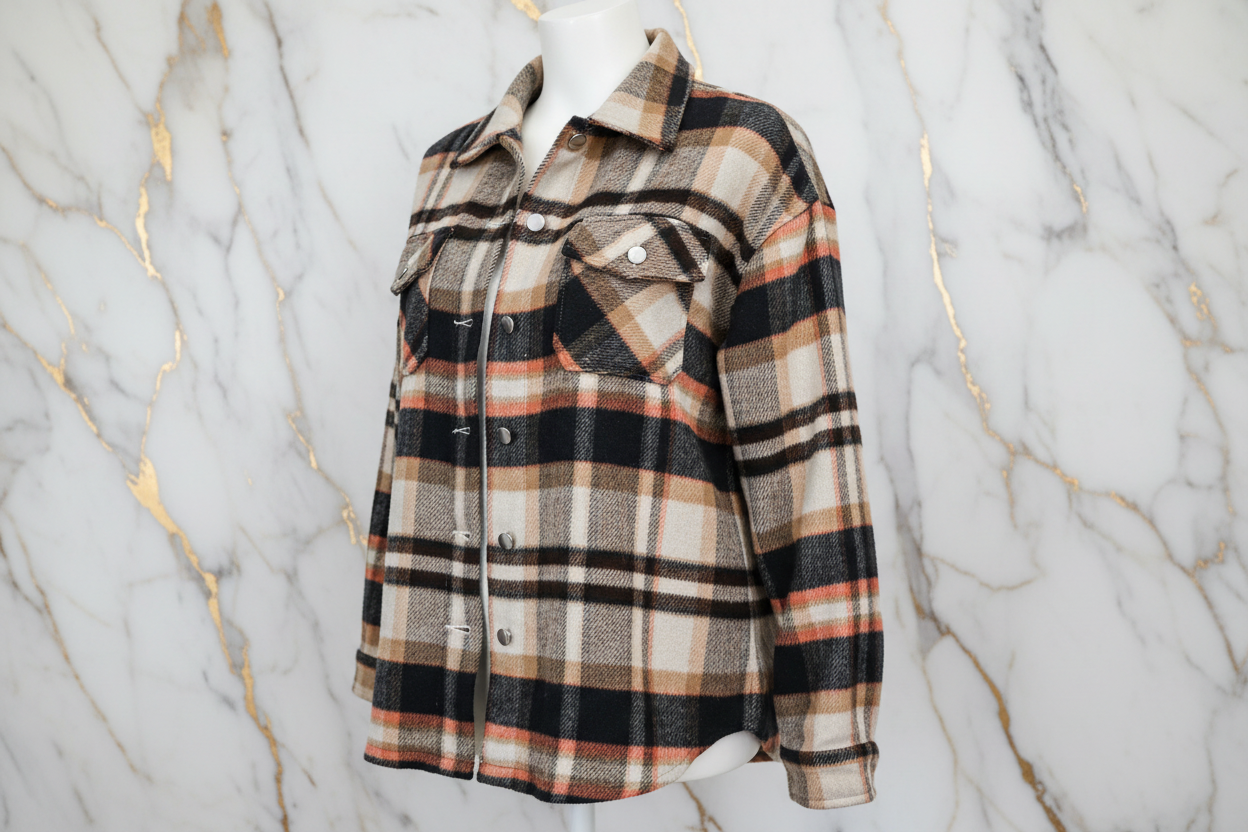 Plaid Shirt Jacket Angle View