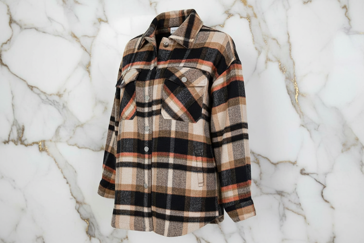 Plaid Shirt Jacket Angle View