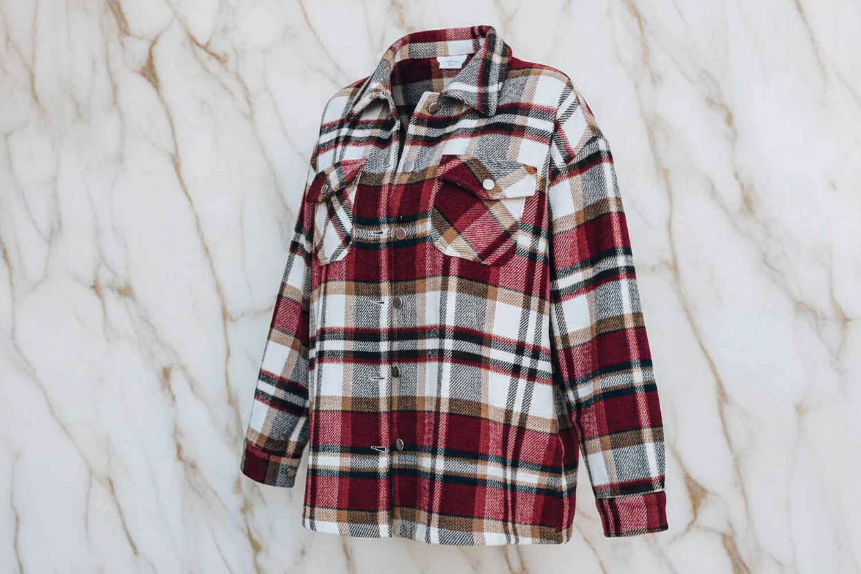 Plaid Shirt Jacket Angle View