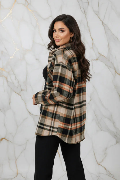 Plaid Shirt Jacket Back Pose