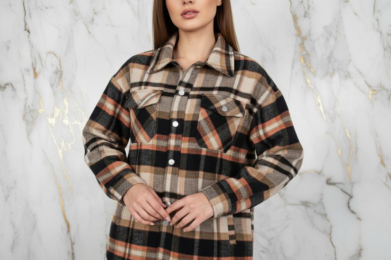 Plaid Shirt Jacket Detail