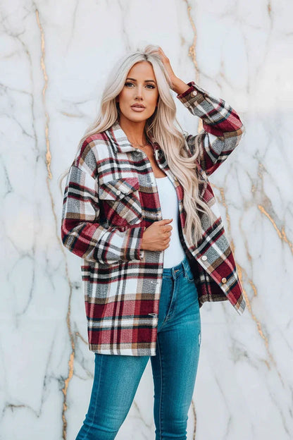 Plaid Shirt Jacket Dynamic Pose