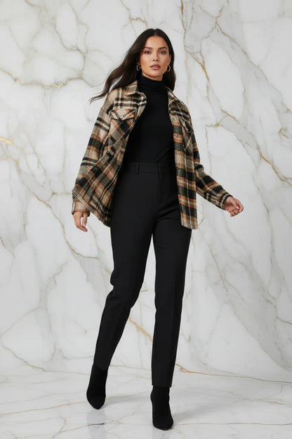 Plaid Shirt Jacket Dynamic Pose