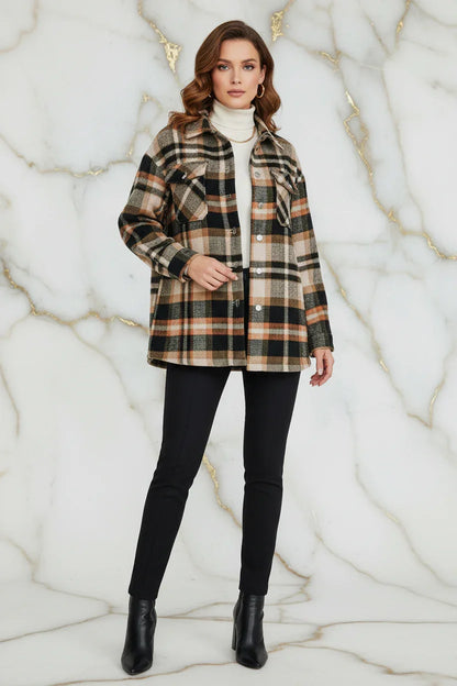 Plaid Shirt Jacket Front Pose