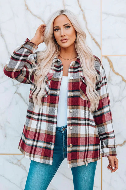 Plaid Shirt Jacket Front Pose