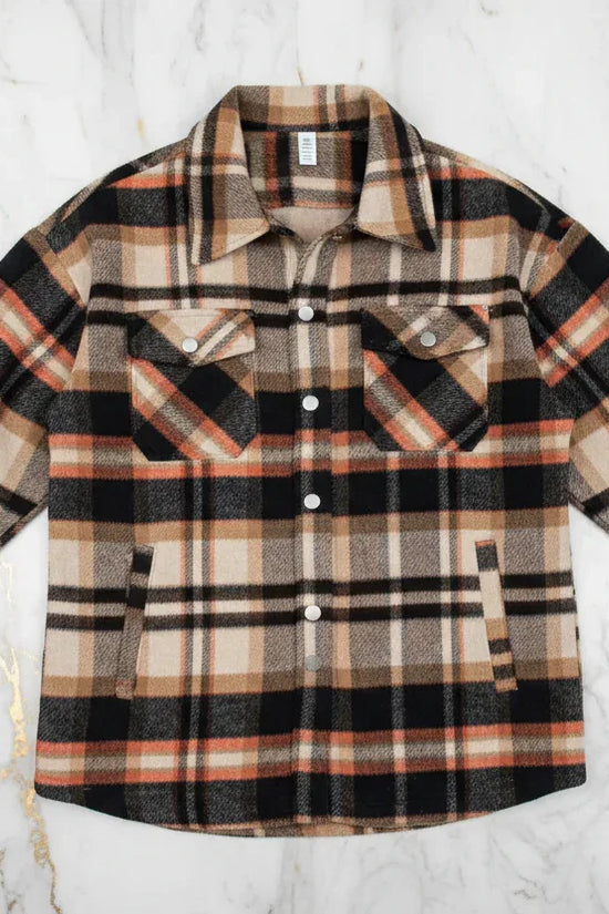 Plaid Shirt Jacket Front View