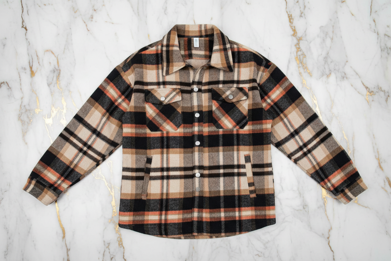 Plaid Shirt Jacket Front View