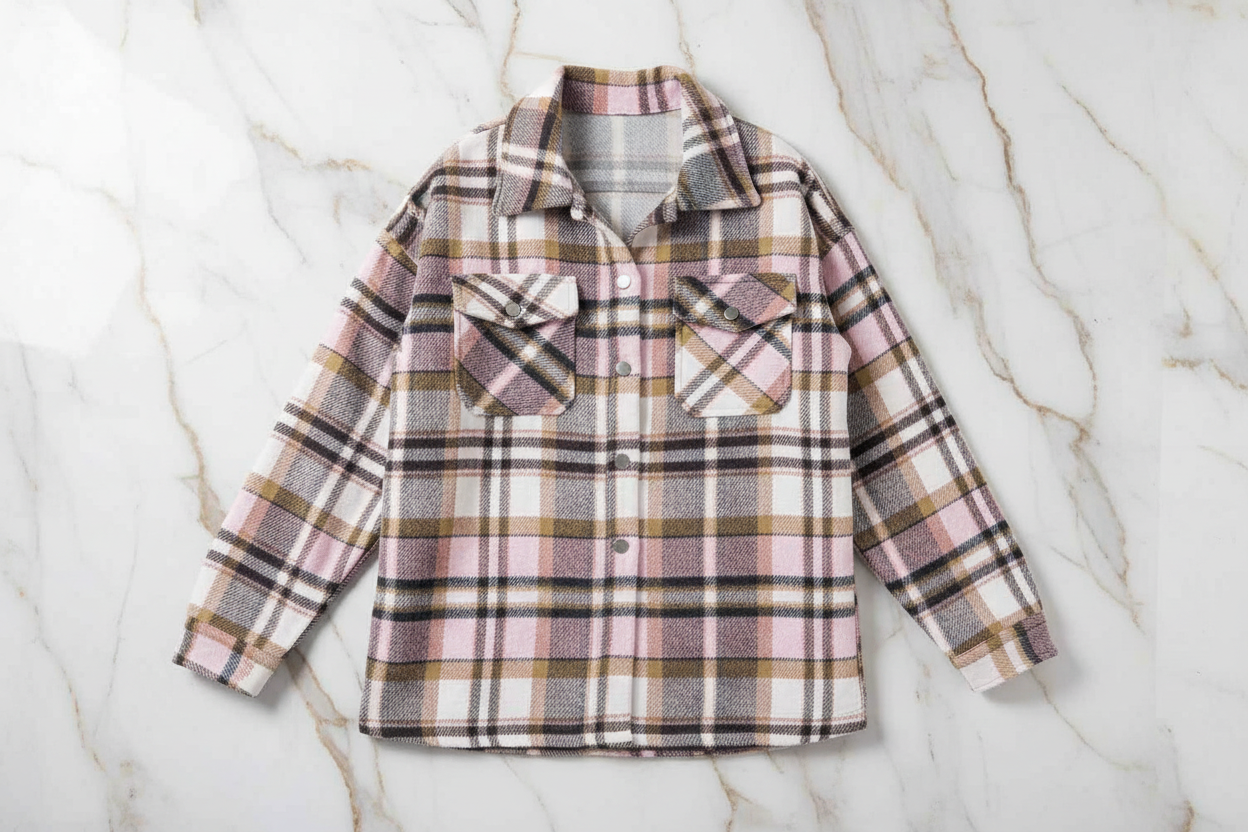 Plaid Shirt Jacket Front View