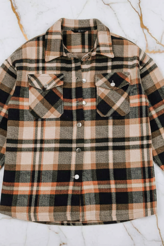 Plaid Shirt Jacket Front View