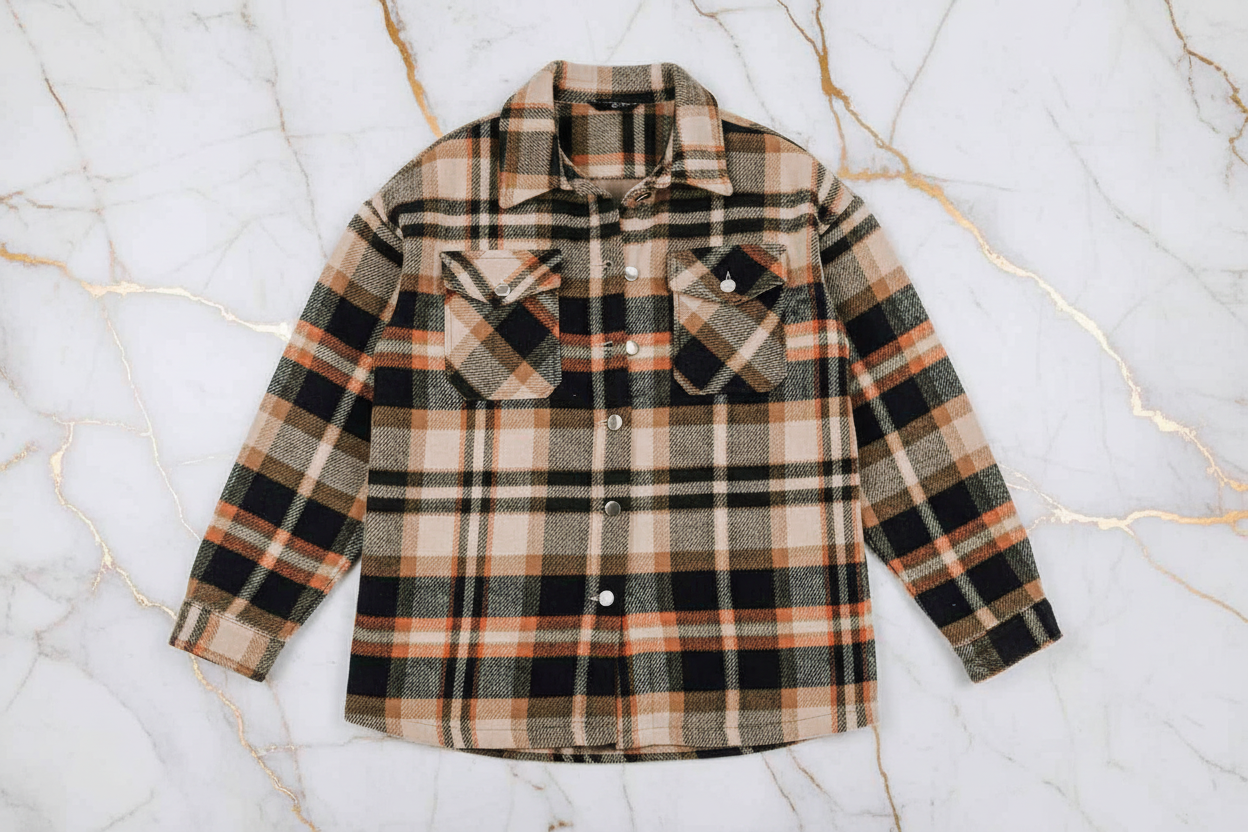 Plaid Shirt Jacket Front View