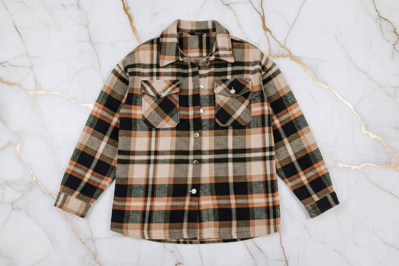 Plaid Shirt Jacket Front View