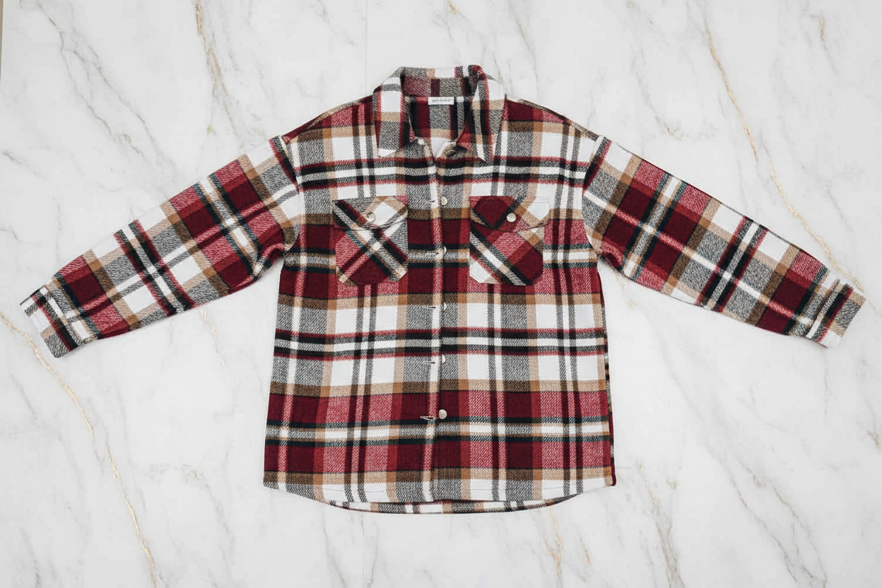 Plaid Shirt Jacket Front View