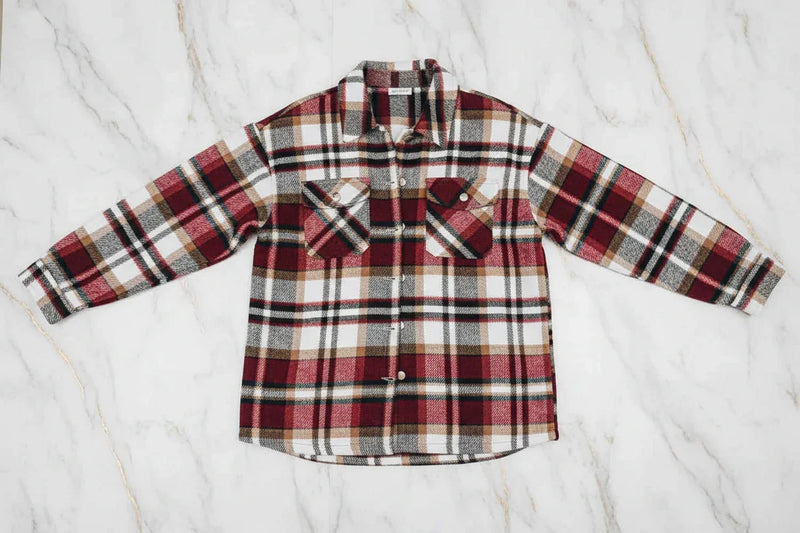 Plaid Shirt Jacket Front View