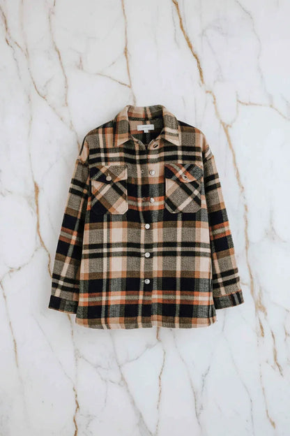 Plaid Shirt Jacket Hanging Front