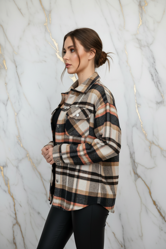 Plaid Shirt Jacket Side Pose