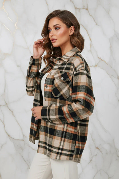 Plaid Shirt Jacket Side Pose