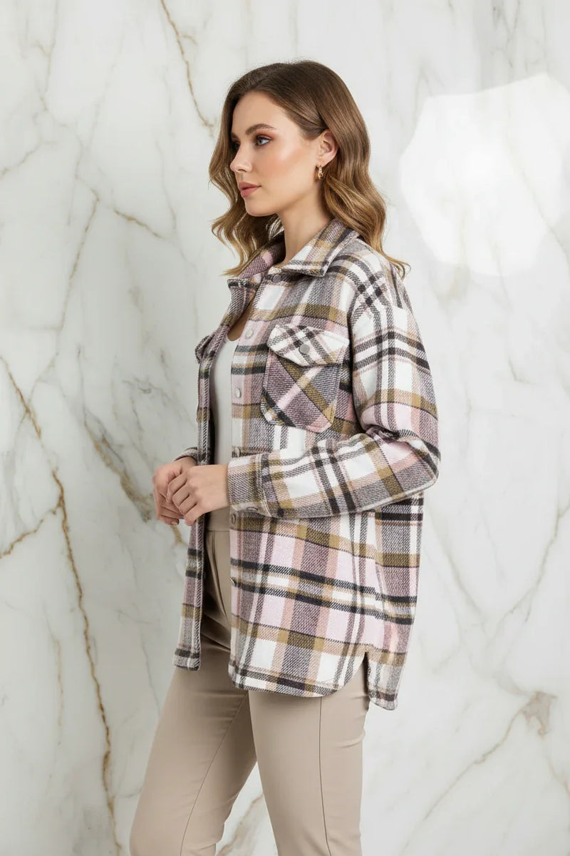 Plaid Shirt Jacket Side Pose