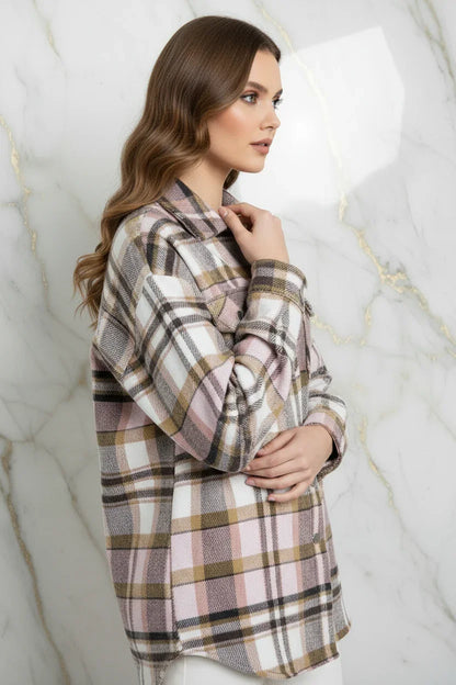 Plaid Shirt Jacket Side Pose