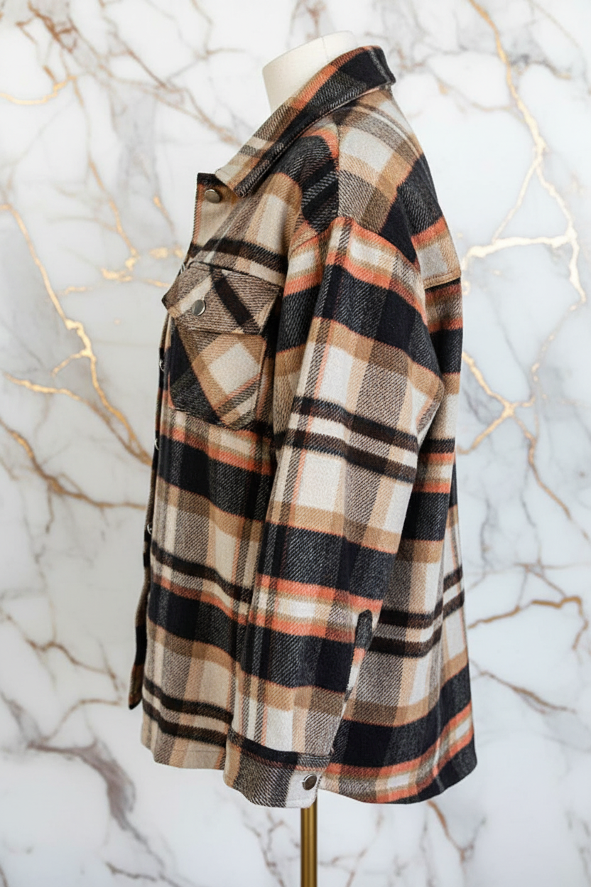 Plaid Shirt Jacket Side View