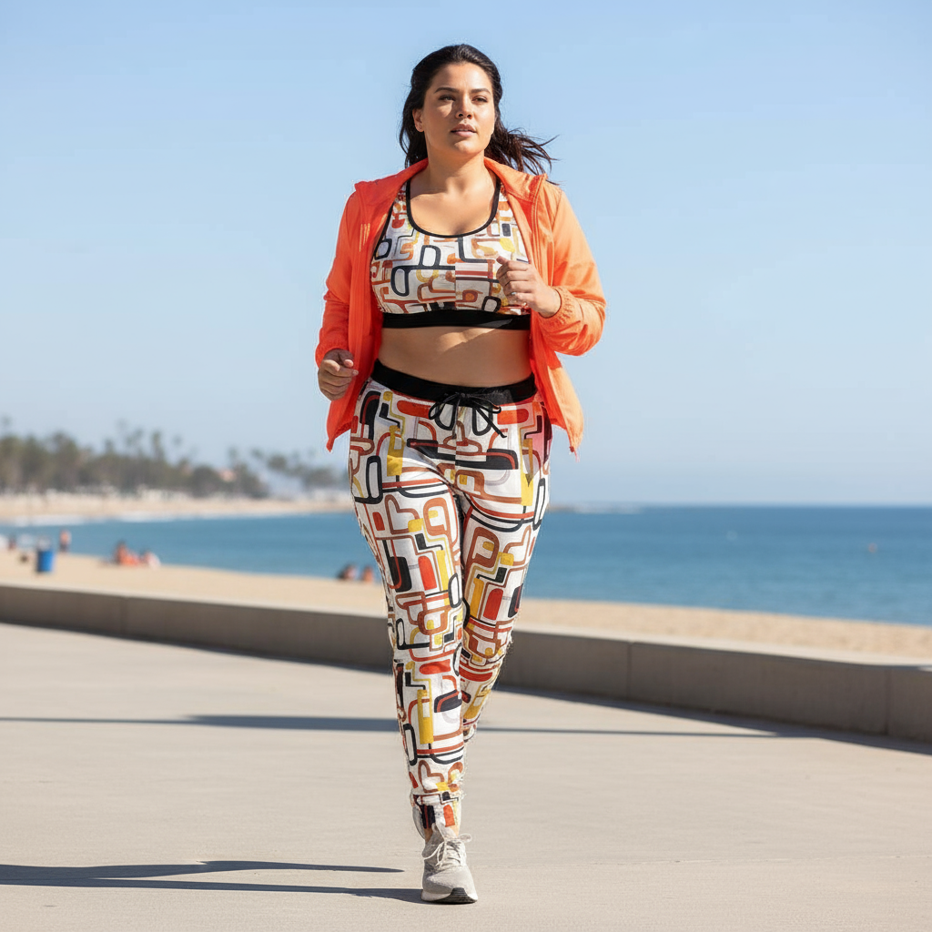 Plus-size beachfront run