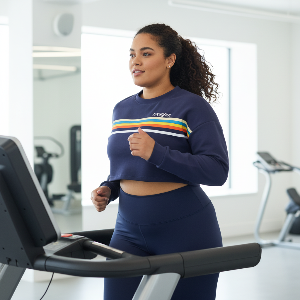 Plus-size cardio running motion