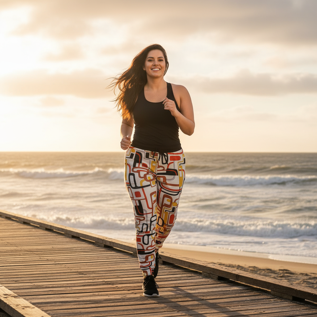 Plus-size coastal golden hour