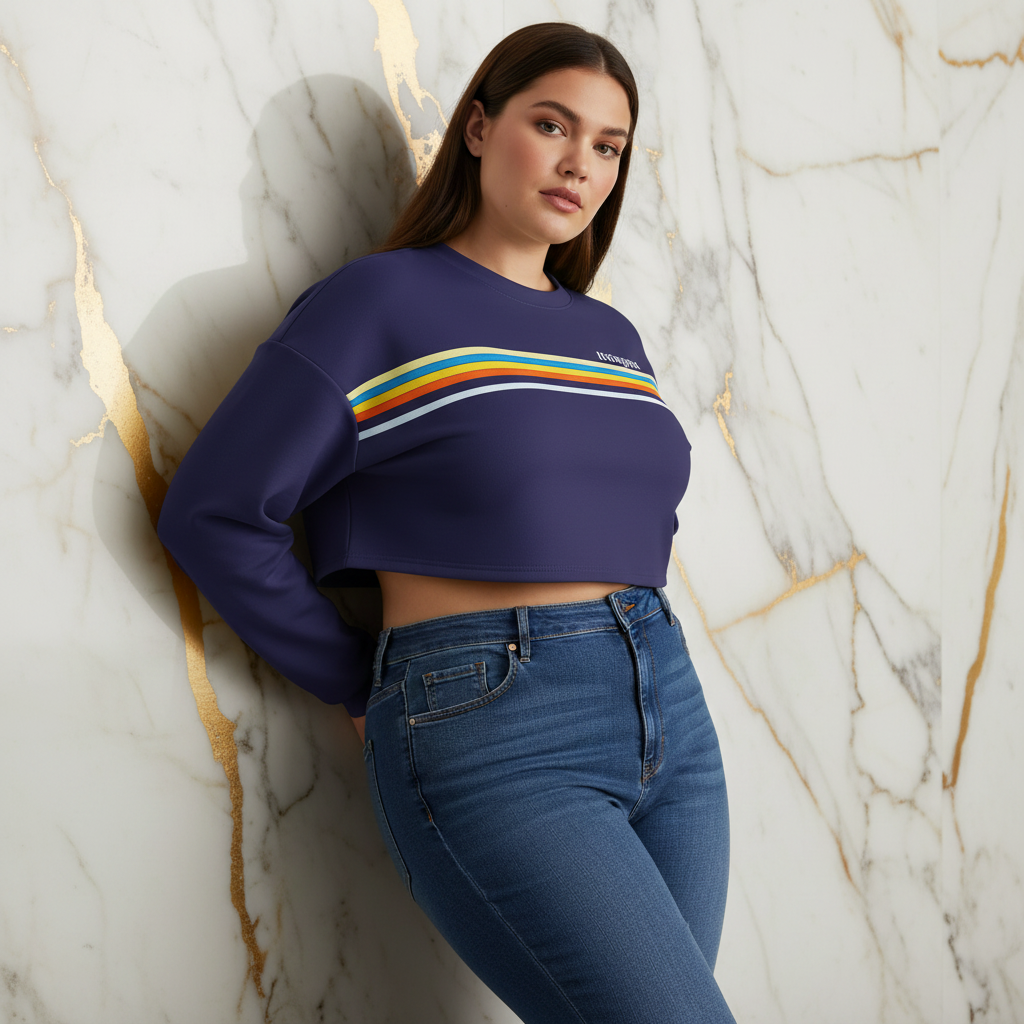 Plus-size leaning relaxed pose