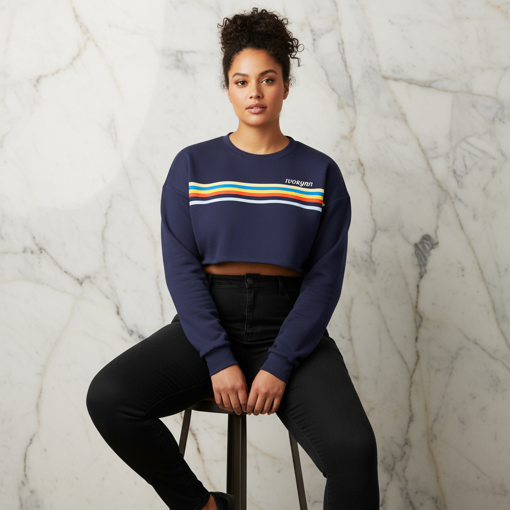 Plus-size seated elegant pose