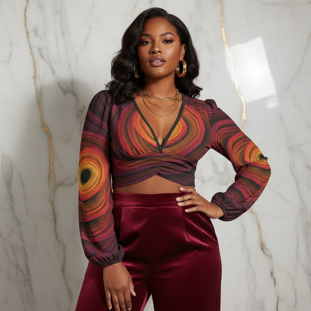 Plus-Size Three-Quarter Marble