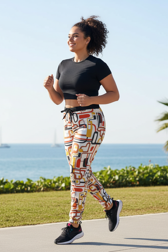 Plus-size waterfront jog