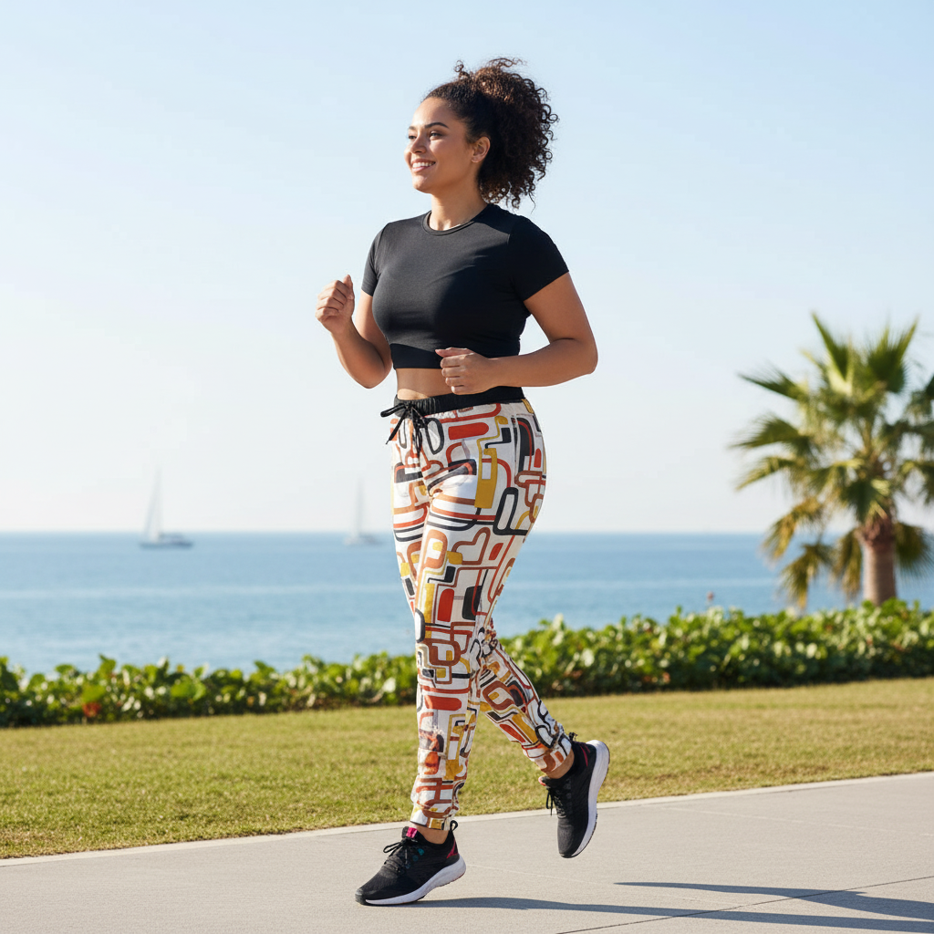 Plus-size waterfront jog