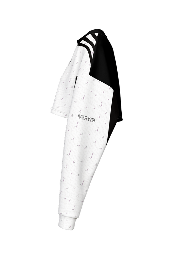 Unique B&W Cropped Lines Sweatshirt