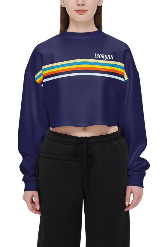 Plus Size St. Patrick's Blue Cropped Crewneck Sweatshirt