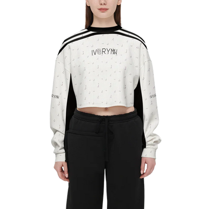 سويت شيرت قصير نسائي - خطوط