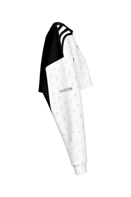 Unique B&W Cropped Lines Sweatshirt