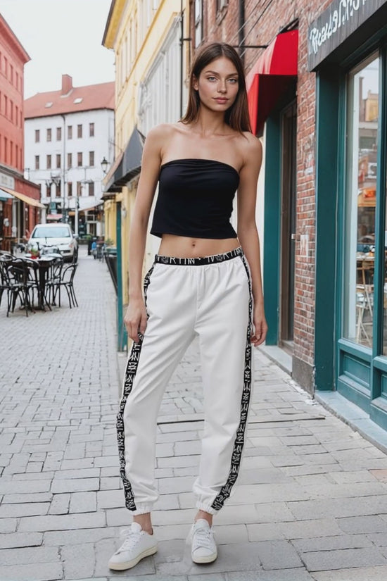 IVORYNN Women Comfortable Luxuy Whie Track Pants