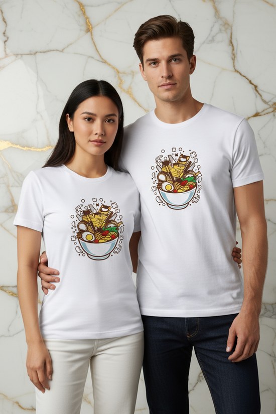 Ramen Couple T-shirt - Arm Around Waist