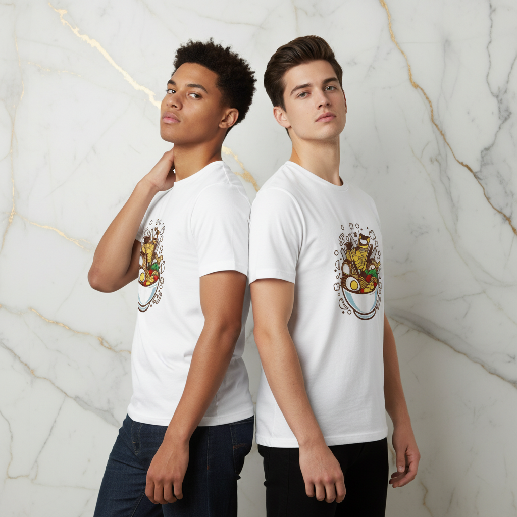 Ramen Couple T-shirt - Back to Back