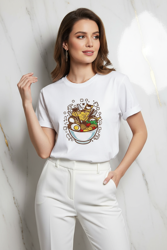 Ramen T-shirt - Hair Touch Pose