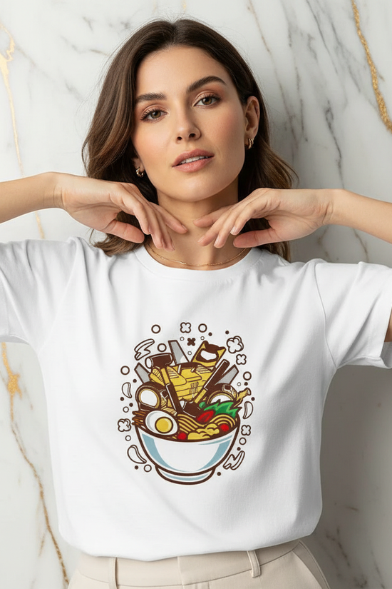 Ramen T-shirt - Relaxed Neckline Pose