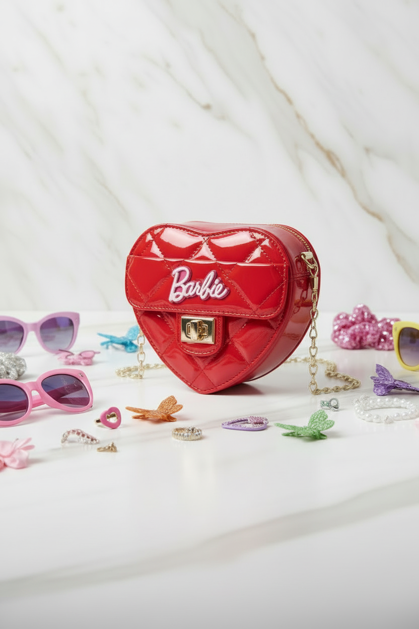 Red bag - side angle with accessories 1