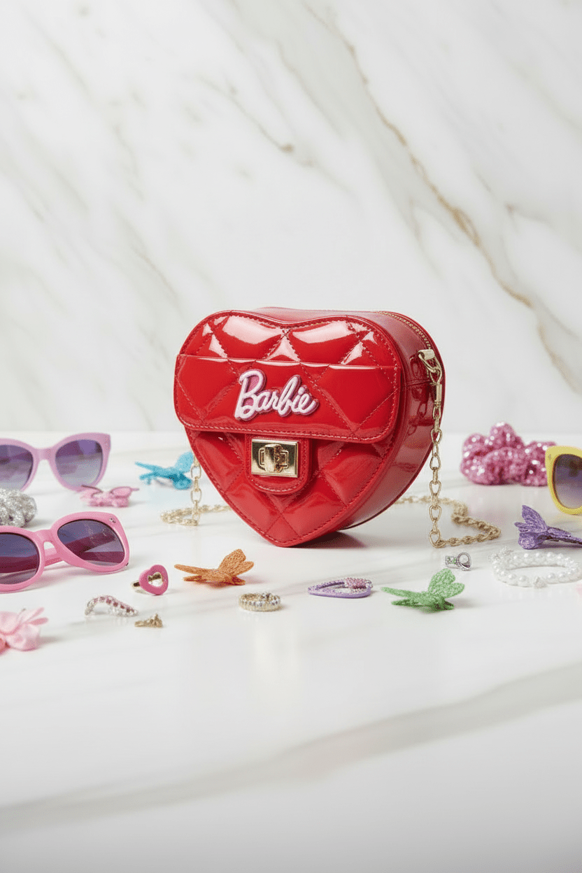 Red bag - side angle with accessories 1
