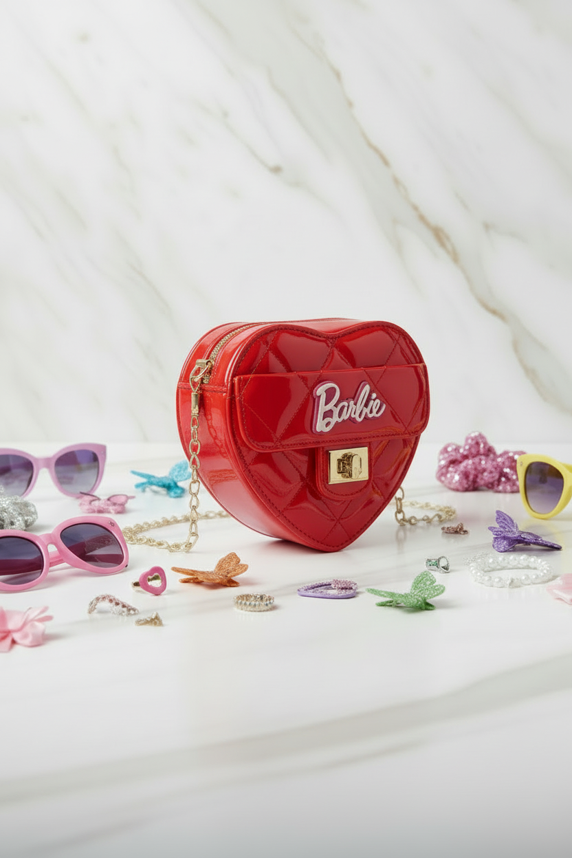 Red bag - side angle with accessories 2