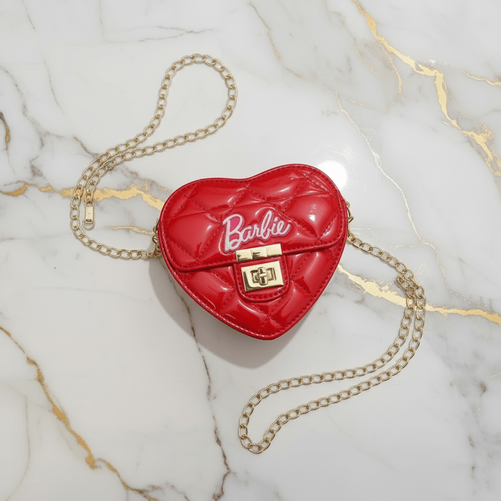 Red bag - top flat lay