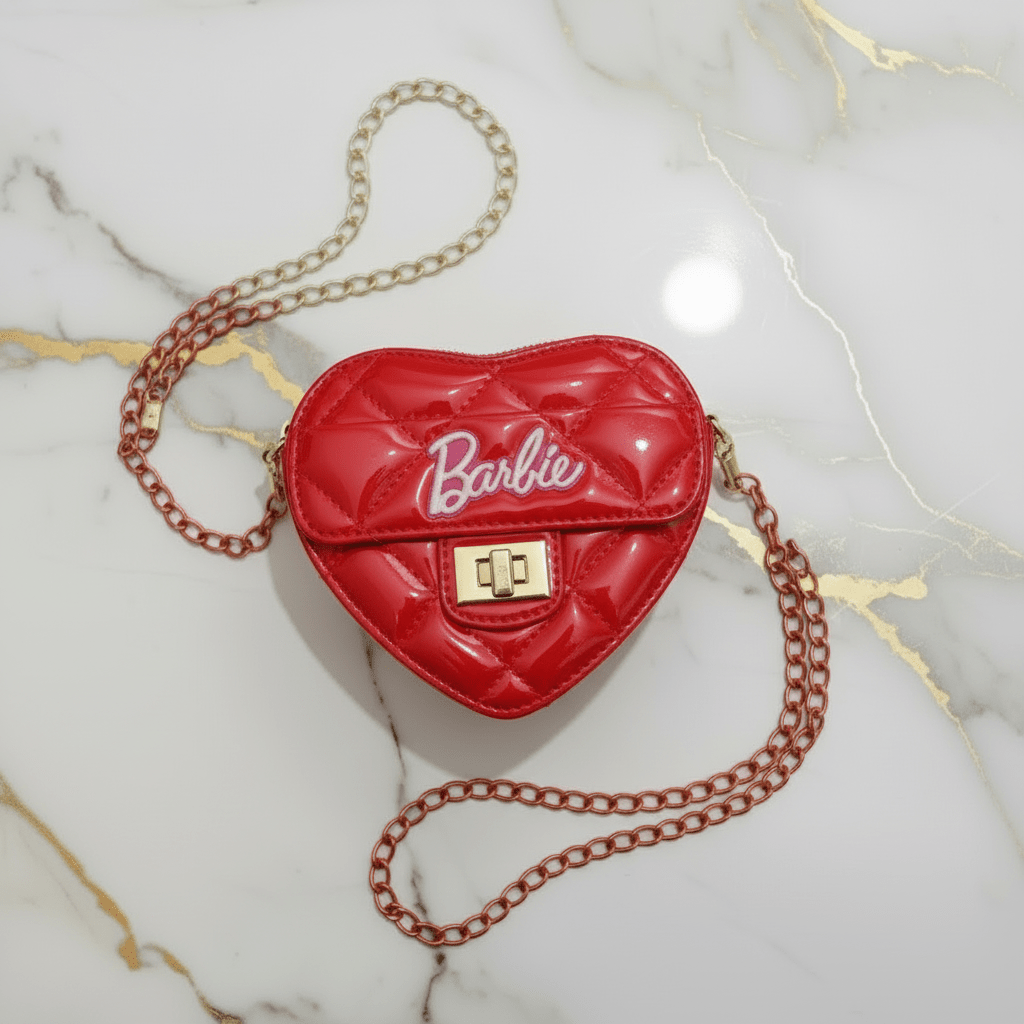 Red bag - top flat lay